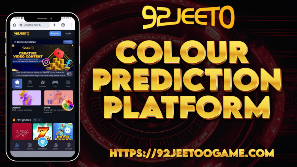 92Jeeto Color Prediction game interface showing a variety of colors for betting