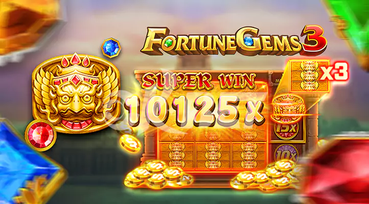 Slot Fortune Gems 3 by JILI with cascading reels and vibrant gemstone theme