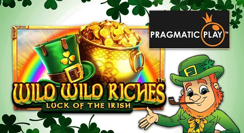 Wild Wild Riches Slot by Pragmatic Play with Irish-themed reels, leprechauns, pots of gold, and thrilling features.